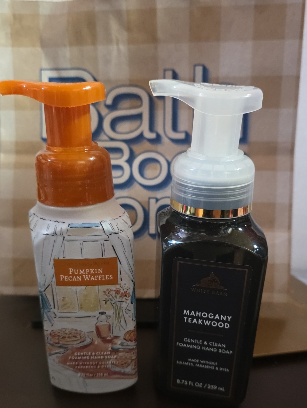 Pumpkin Pecan Waffles & Mahogany Teakwood Foaming Hand Soap Nwt